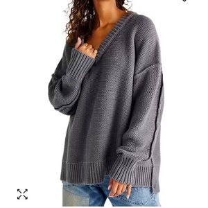 Free people alli v-neck sweater, medium